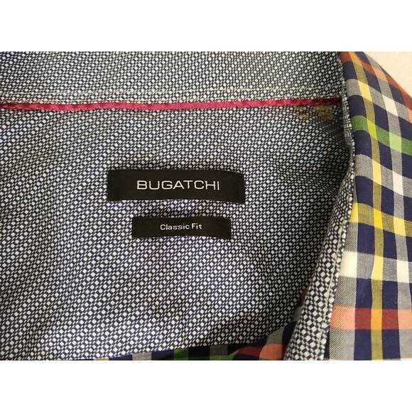 Bugatchi Uomo Button-Up Shirt Mens Long Sleeve Check Classic Fit XXL       T11 - Picture 4 of 7
